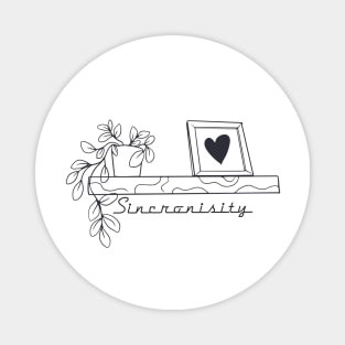 Sincronisity Black &White Hand drawn shelf Magnet